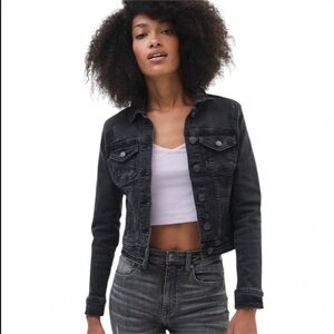 Aeropostale Black Distressed Jean Jacket